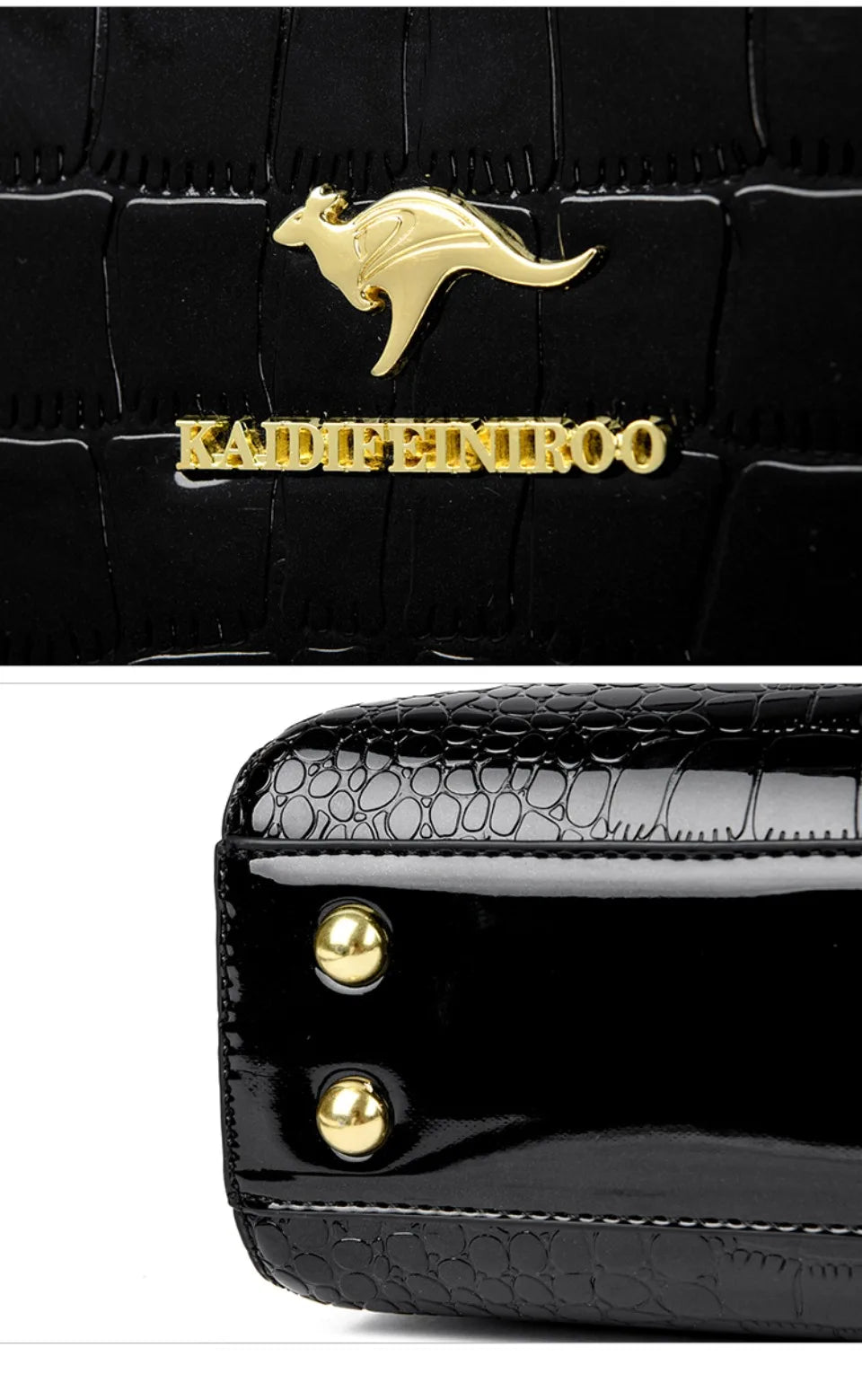 Alligator Motif Kangaroo Brand Bag
