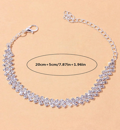 Copper Inlaid Diamond Foot Anklet