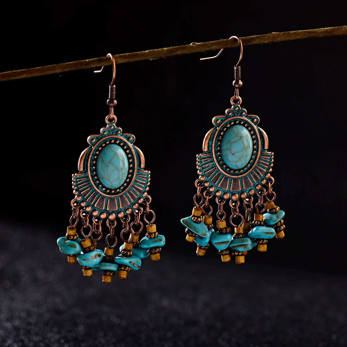 Bohemian Turquoise Water Drop Earrings