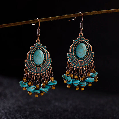 Bohemian Turquoise Water Drop Earrings