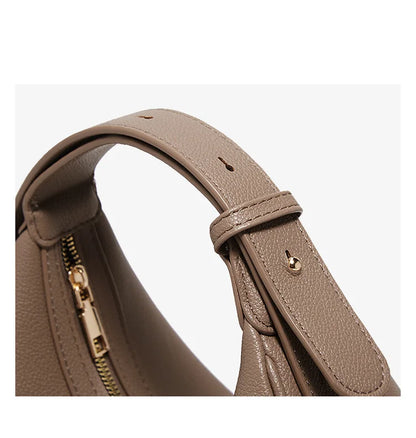 Minimalist Crescent Leather Underarm Bag