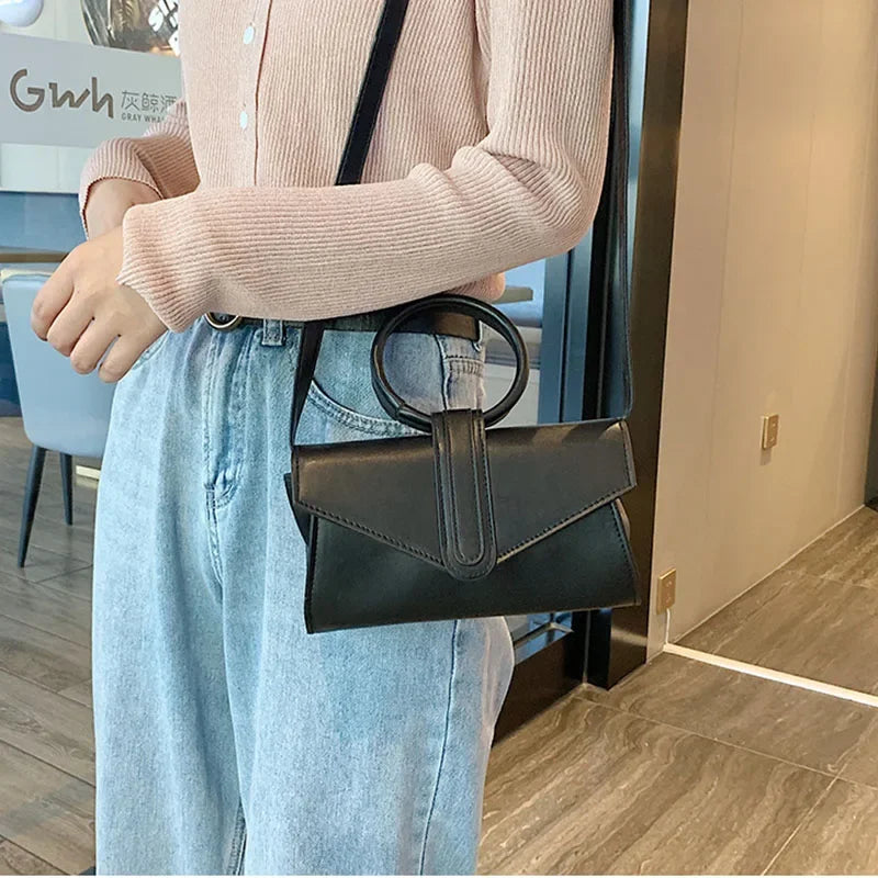 Minimalist Diagonal Designer Leather Clutch