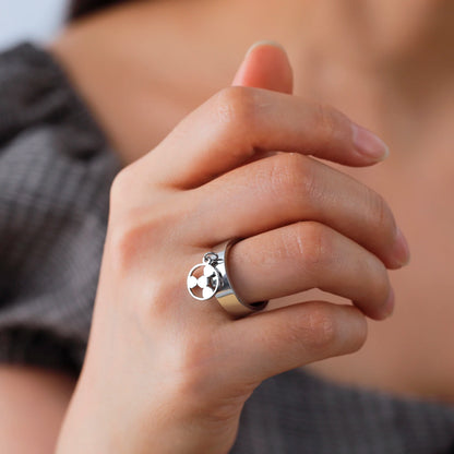 Minimalist Floral Stainless Steel Ring