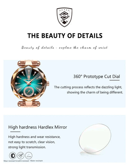 Rose Gold Steel Jewelry Watch