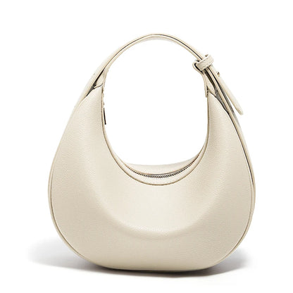 Minimalist Crescent Leather Underarm Bag