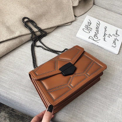 Vintage Rivet Designer Crossbody Bag