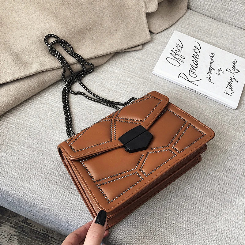 Rivet Vintage Chain Crossbody Bag