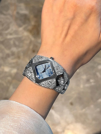 Roman Full Diamond Inlaid Watch