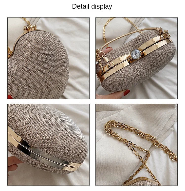 Sculpted Heart Metal Evening Clutch
