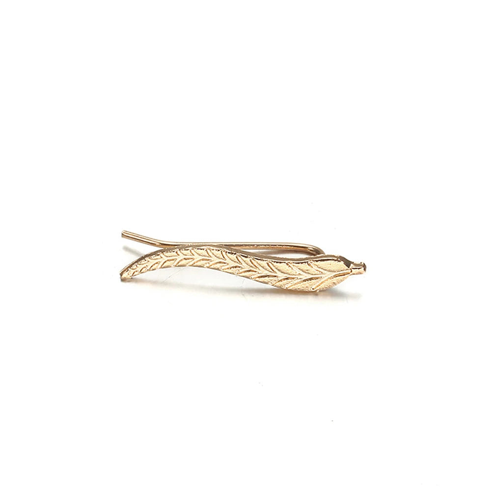 Gilded Leaf Sculptural Stud Earrings