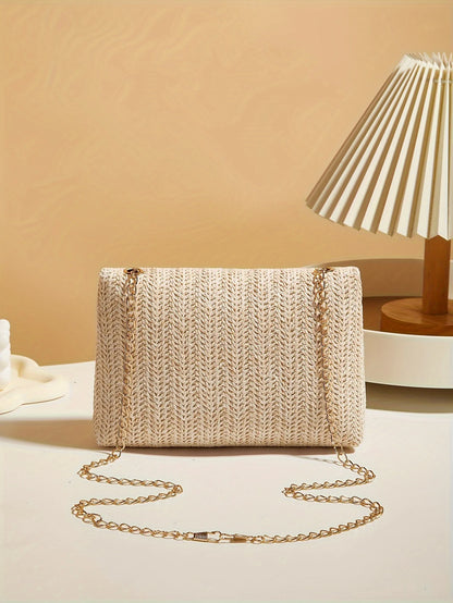 Handwoven Artisan Straw Lock Purse
