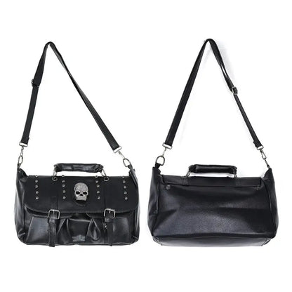 Noir Punk Skull Motif Tote