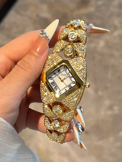 Roman Full Diamond Inlaid Watch