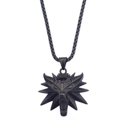 Viking Wolf Head Punk Necklace