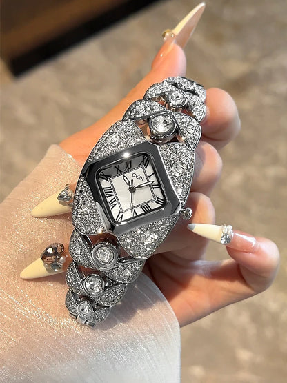 Roman Full Diamond Inlaid Watch