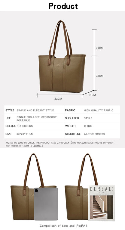 Designer Soft Leather Bucket Tote