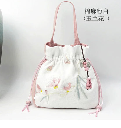 Embroidered Silk Heritage Bucket Bag