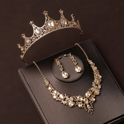Dubai Royal Crystal Tiara Set