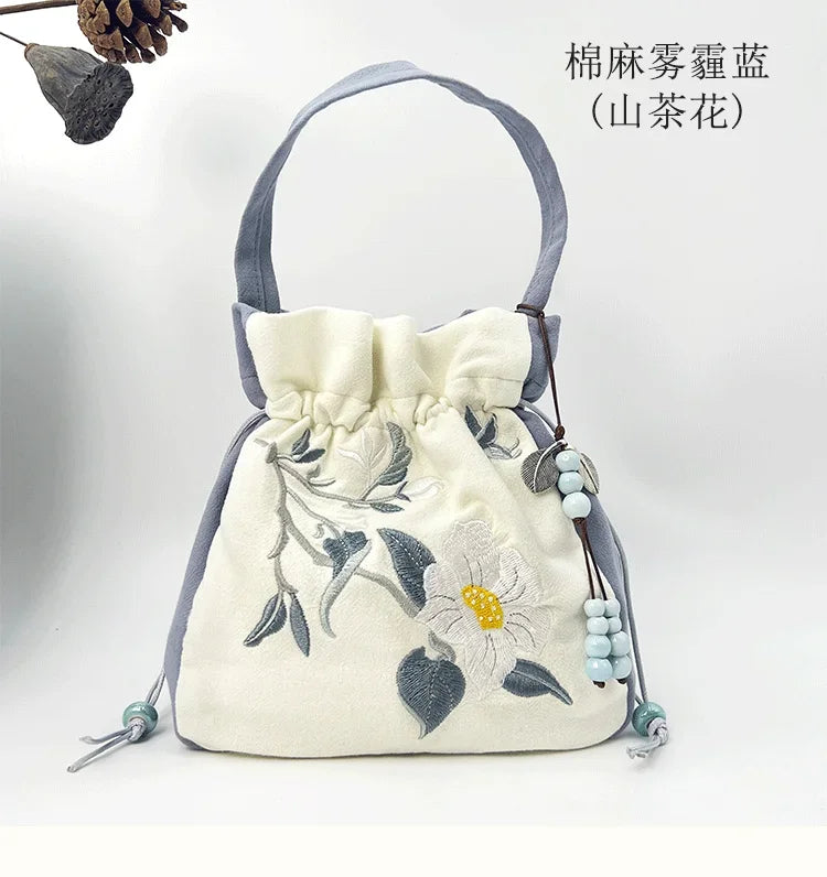 Embroidered Silk Heritage Bucket Bag