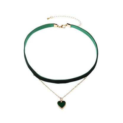 Gothic Velvet Double Love Necklace