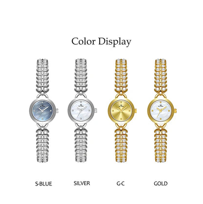 Gold Small Chain Quartz Timepiece
