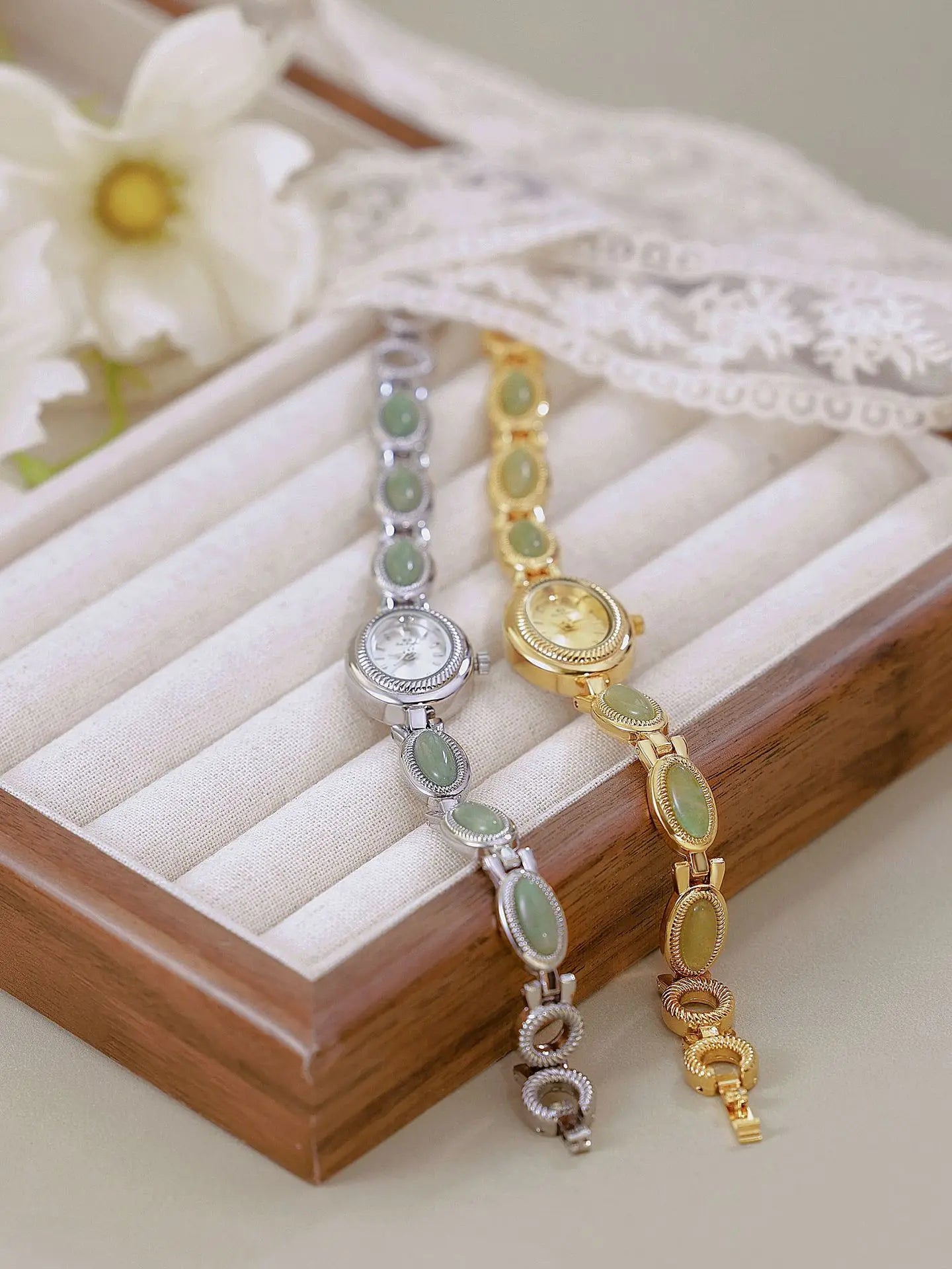 Jade Bead Bracelet Jewelry Watch