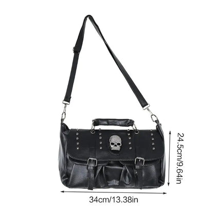 Noir Punk Skull Motif Tote