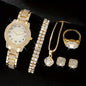 Hip-Hop Diamond Watch & Jewelry Set