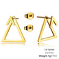 Geometric Minimalist Gold Stud Earrings