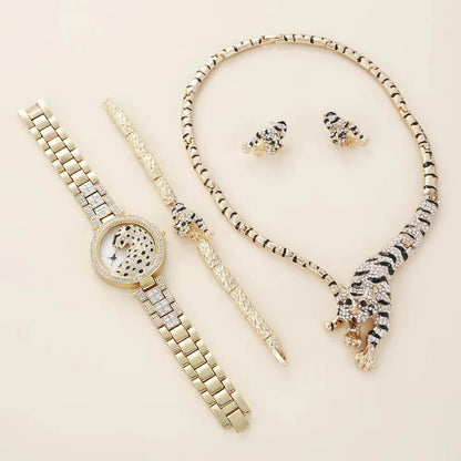 Crystal Animalier Gilded Watch Set