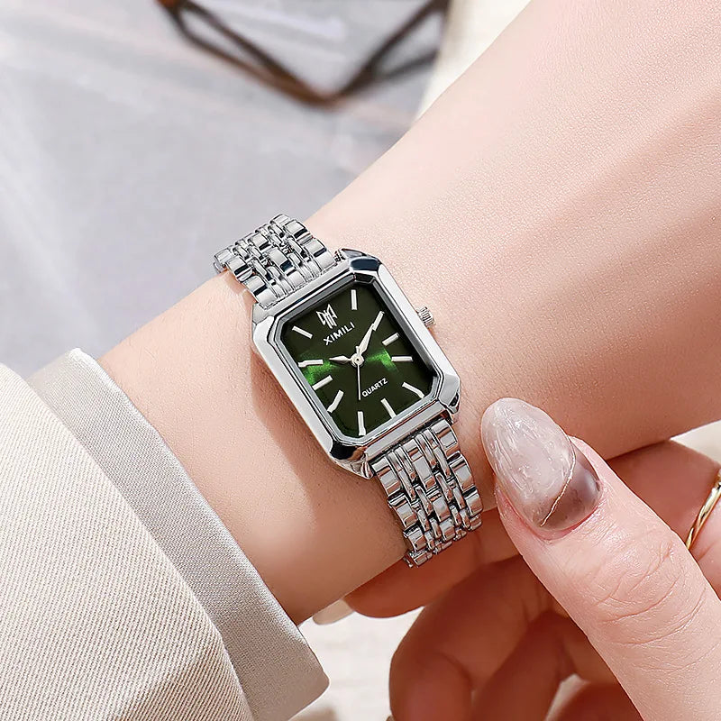 Geometric Steel Band Dress Watch