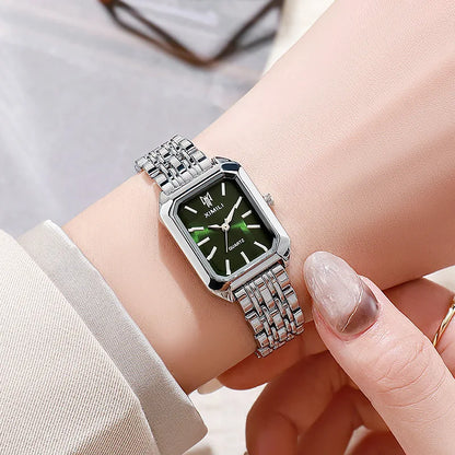 Geometric Steel Band Dress Watch