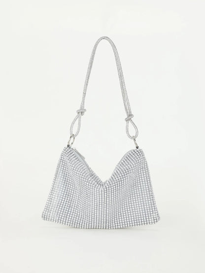 Rhinestone Crescent Evening Underarm Bag