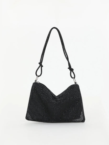 Rhinestone Crescent Evening Underarm Bag